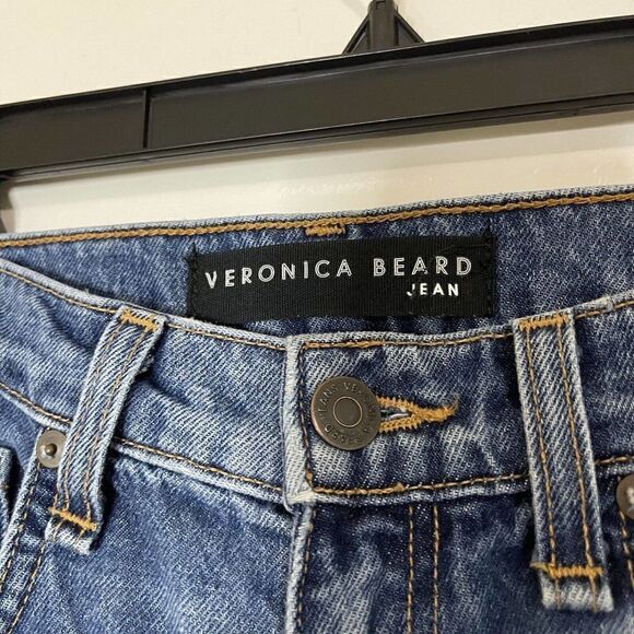 Veronica Beard Ines Girlfriend Lace Up High Rise denim jeans stone blue Size 26 - Picture 8 of 8